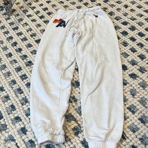 White aviator nation logo sweatpants